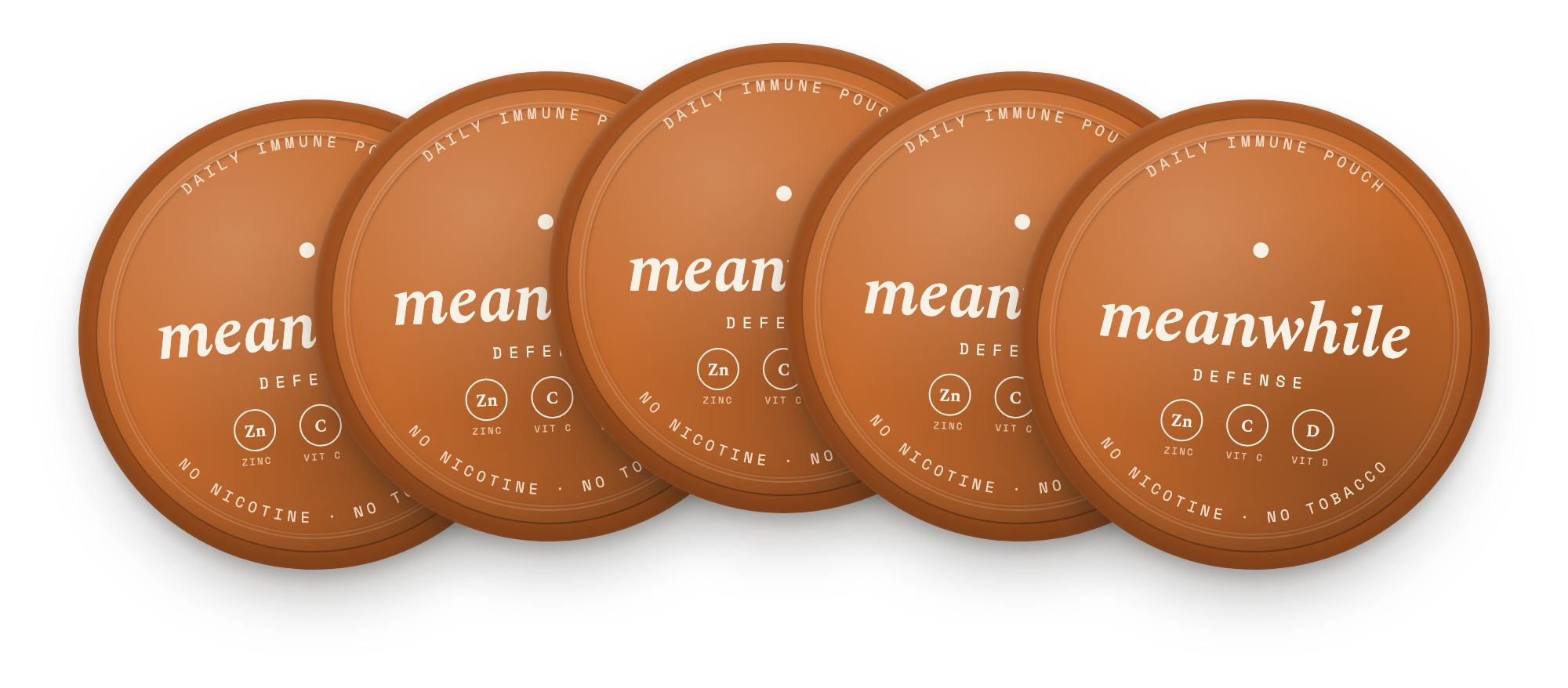 meanwhile · Defense — 5-tin monthly supply